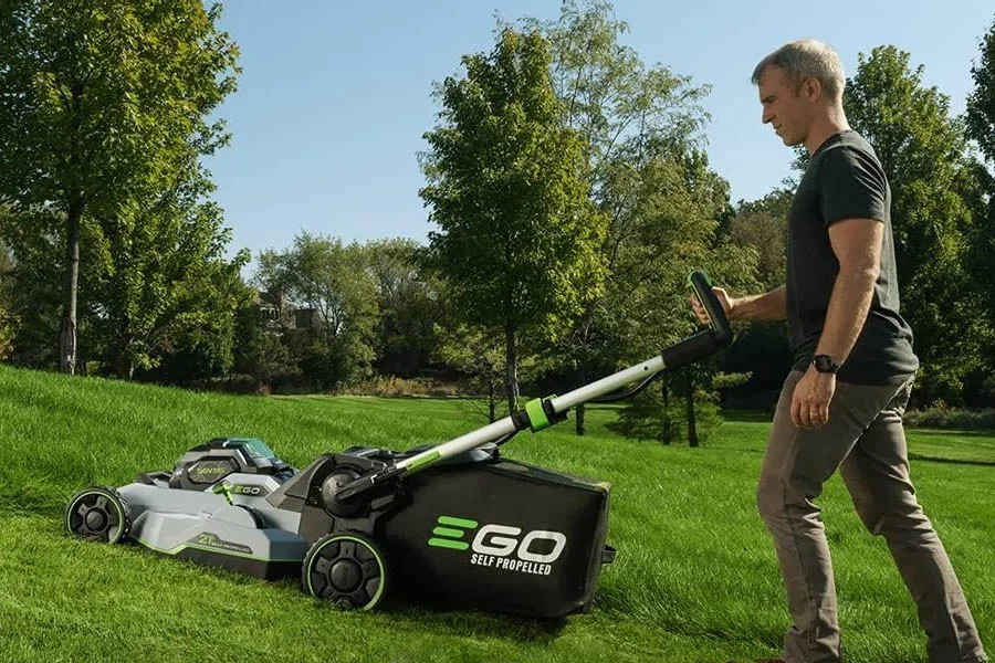 battery powered small lawn mower